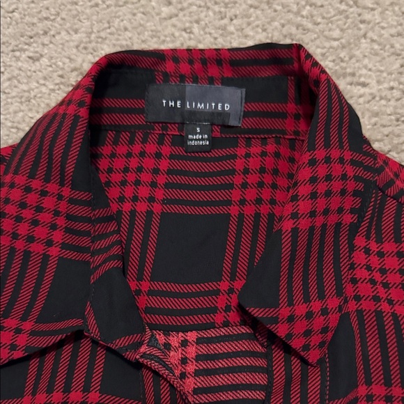 The Limited Red and Black Plaid Button Down Shirt - Picture 2 of 5